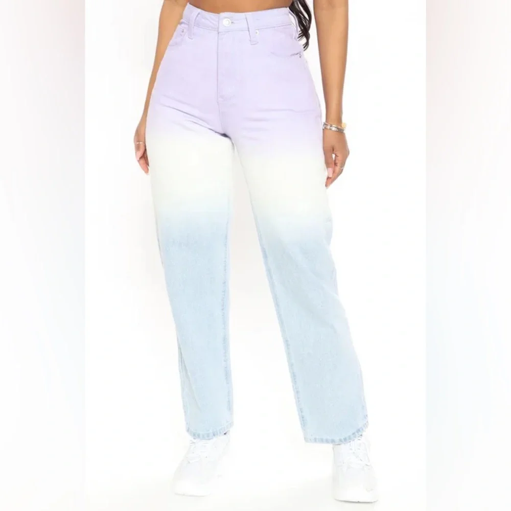 NWT FASHION NOVA Women's Ombre Straight leg Jeans Size 1 - Picture 3 of 6